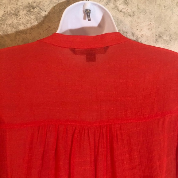 Zac & Rachel Petite Poppy Red Tie-Front Blouse - Picture 11 of 13